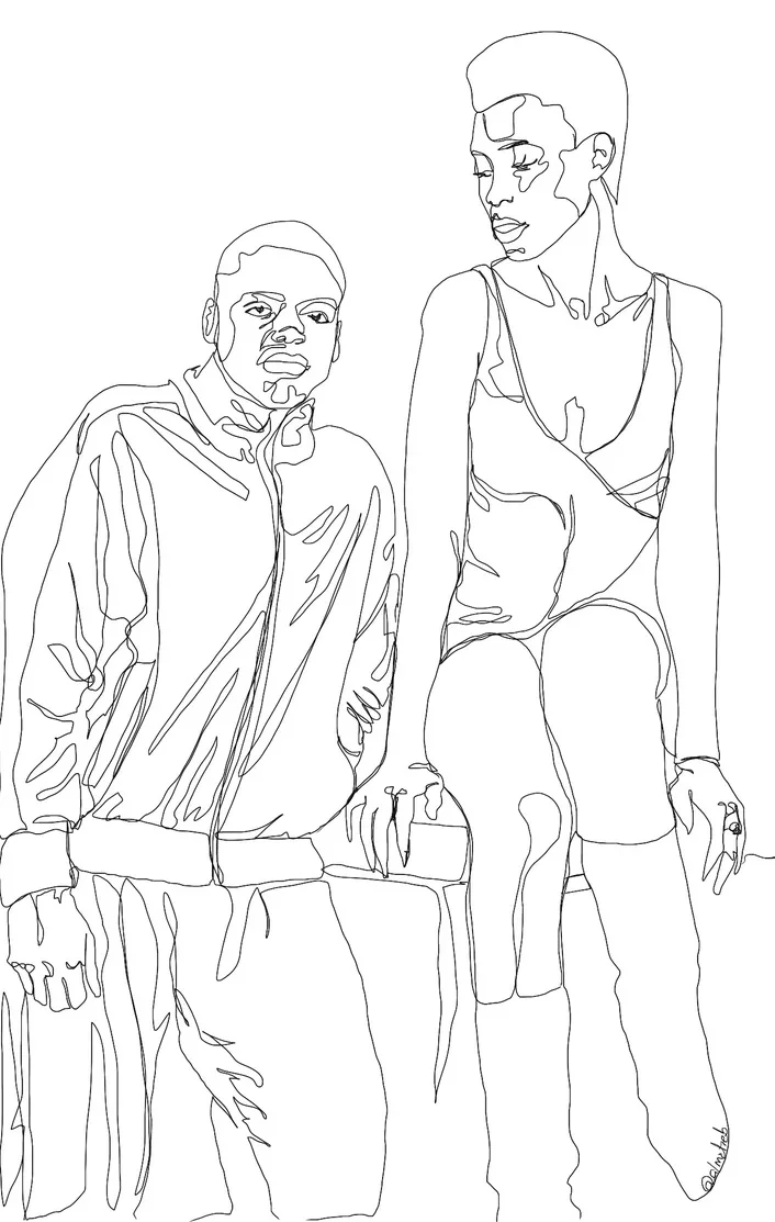 Line Art — Couple, Line