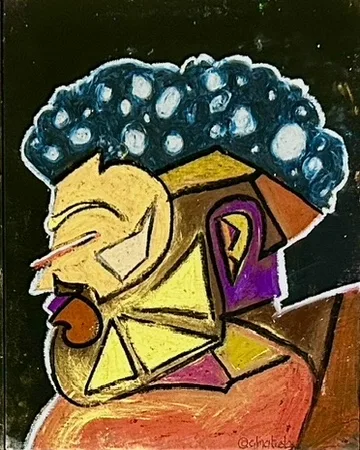 Hair, Oil pastel
